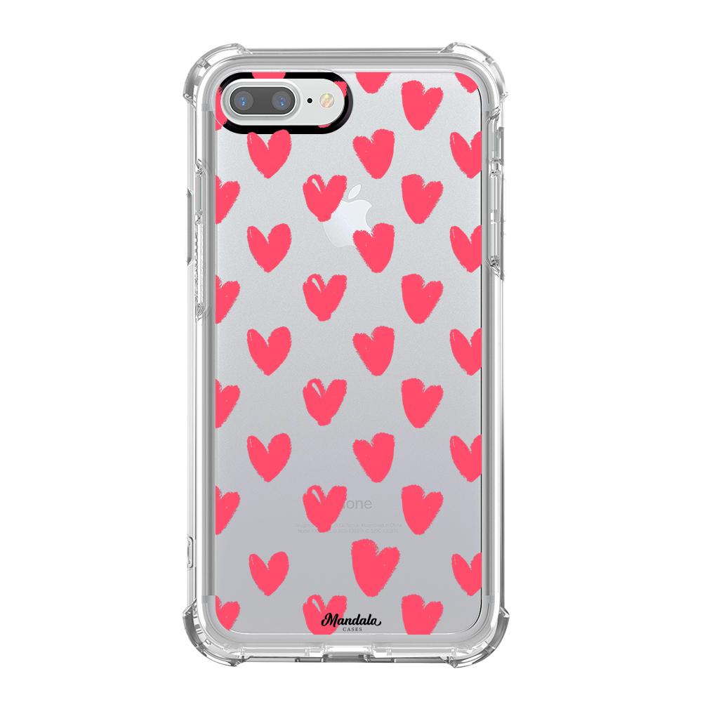 Case para iphone 7 plus de Corazones Rosados - Mandala Cases