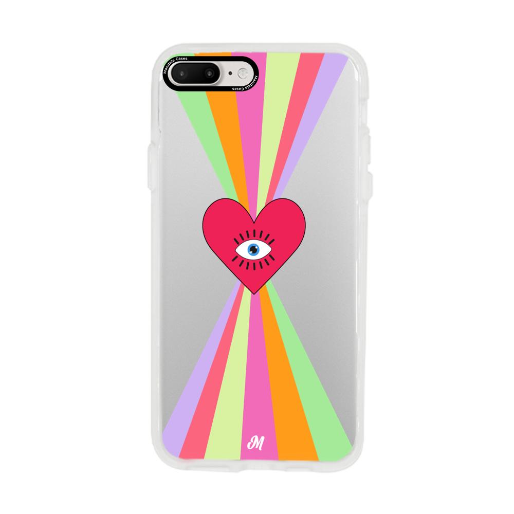 Case para iphone 7 plus Corazon arcoiris - Mandala Cases