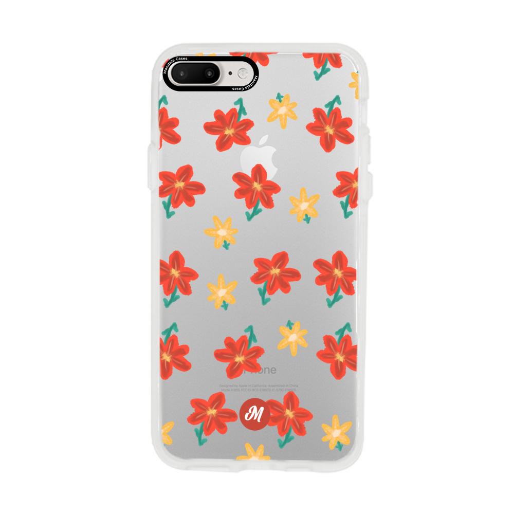 Cases para iphone 7 plus RED FLOWERS - Mandala Cases