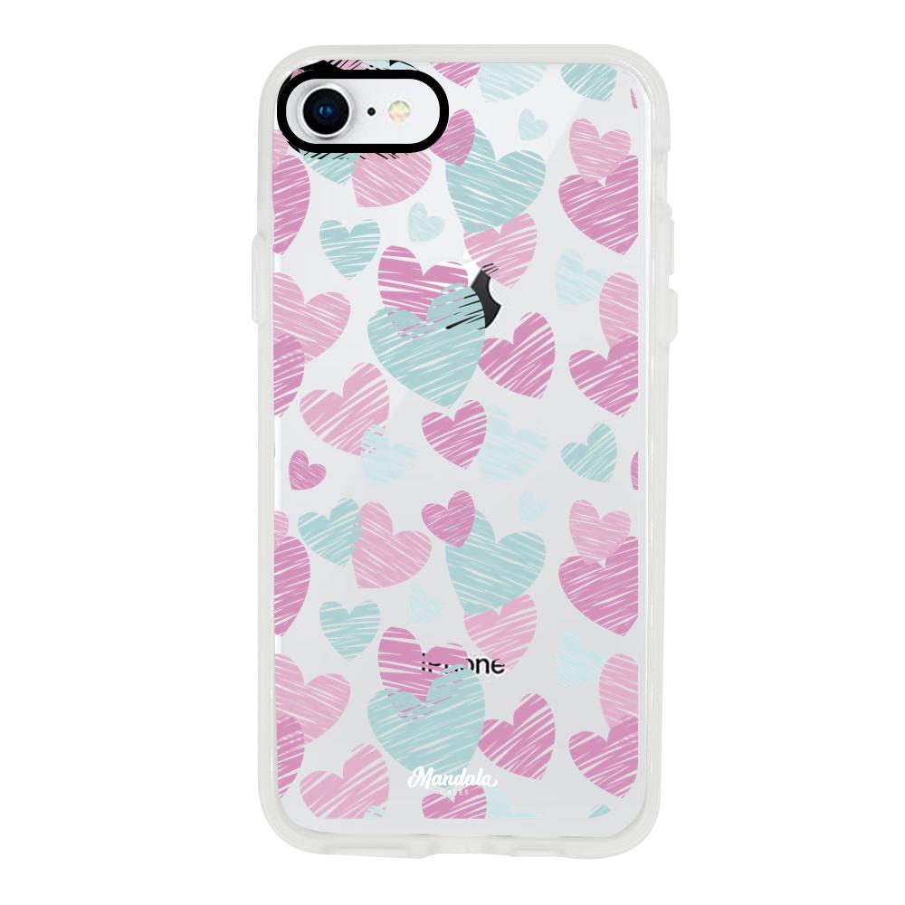 Case para iphone SE 2020 Funda Corazones Delicados - Mandala Cases