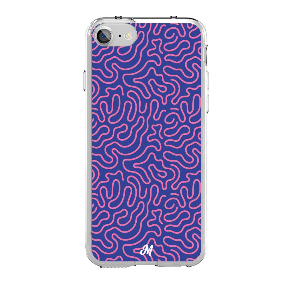 Case para iphone SE 2020 Pink crazy lines - Mandala Cases