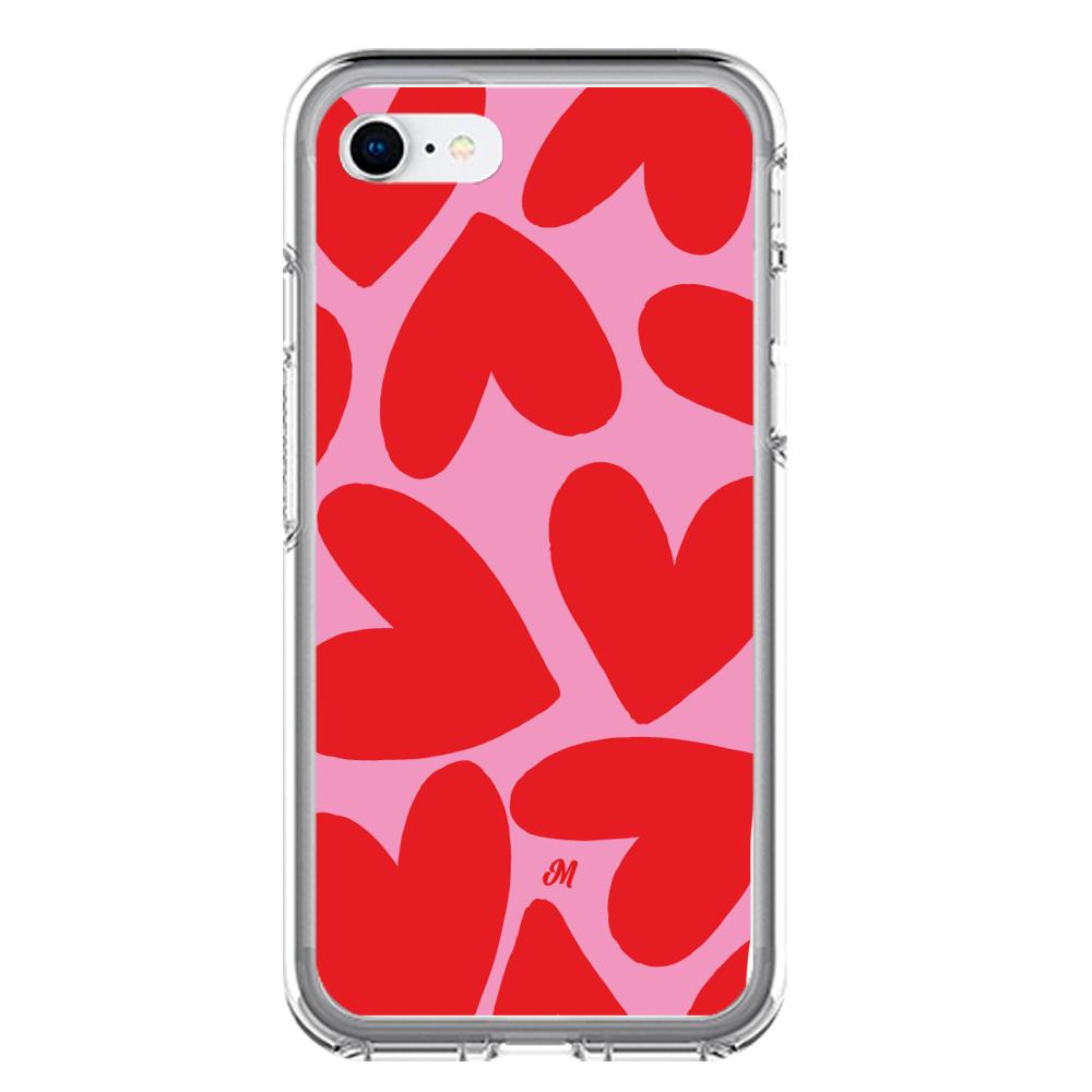 Case para iphone SE 2020 Red Hearts - Mandala Cases