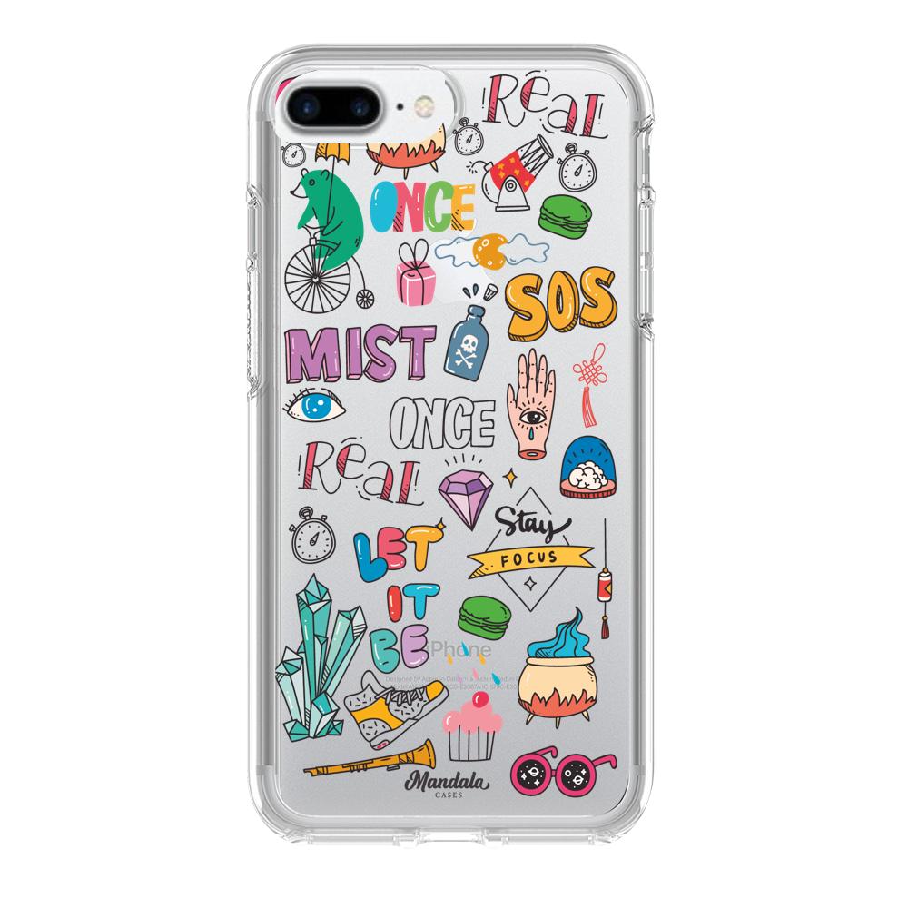 Case para iphone 8 plus Funda Mist Stickers - Mandala Cases