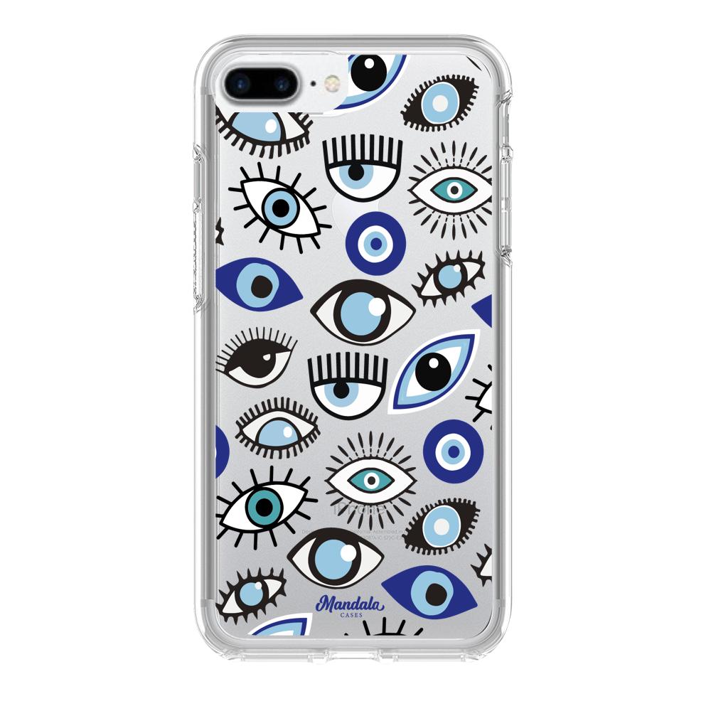 Case para iphone 8 plus Funda Funda Ojos Azules y Blancos - Mandala Cases