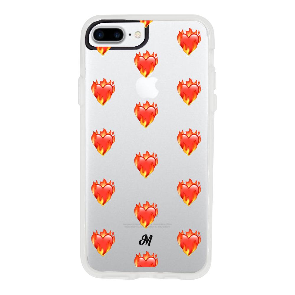 Case para iphone 8 plus de Corazón en llamas - Mandala Cases