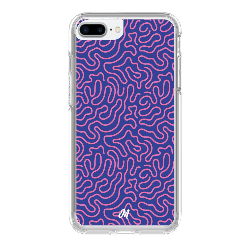 Case para iphone 8 plus Pink crazy lines - Mandala Cases