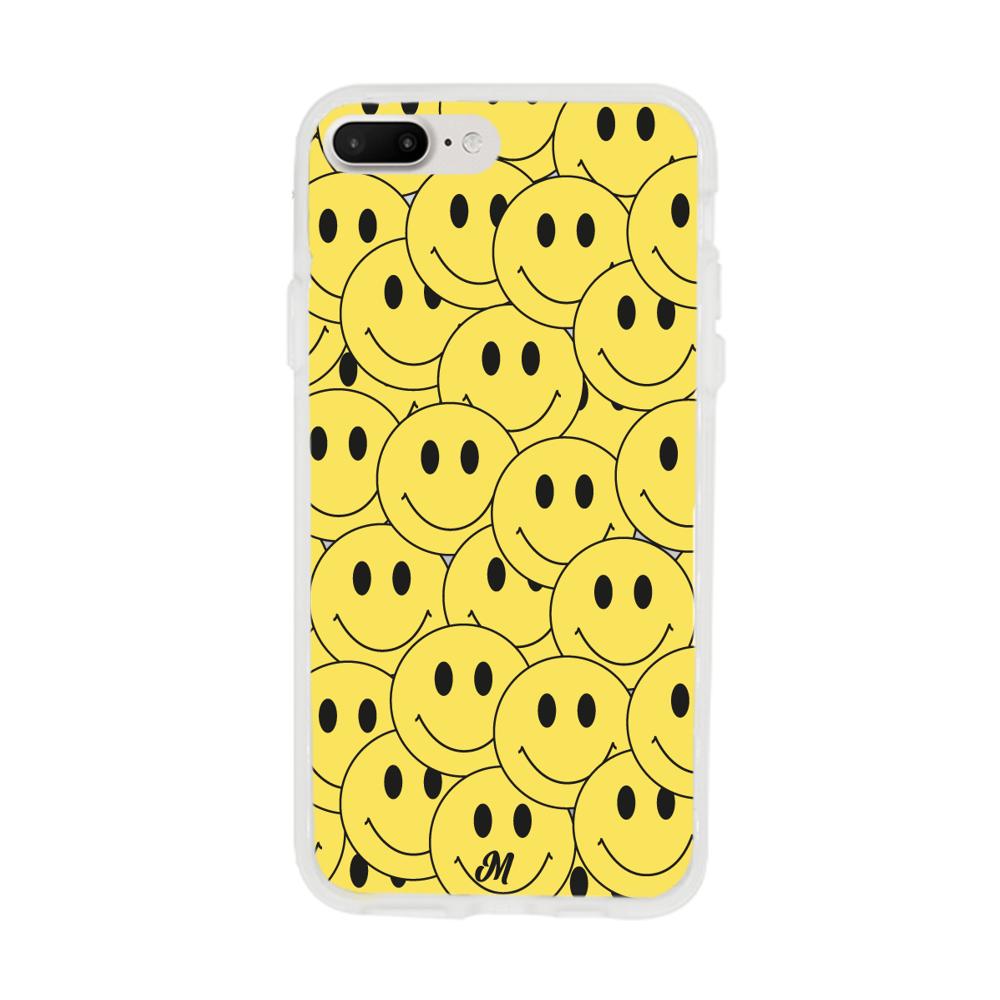 Case para iphone 8 plus Yellow happy faces - Mandala Cases
