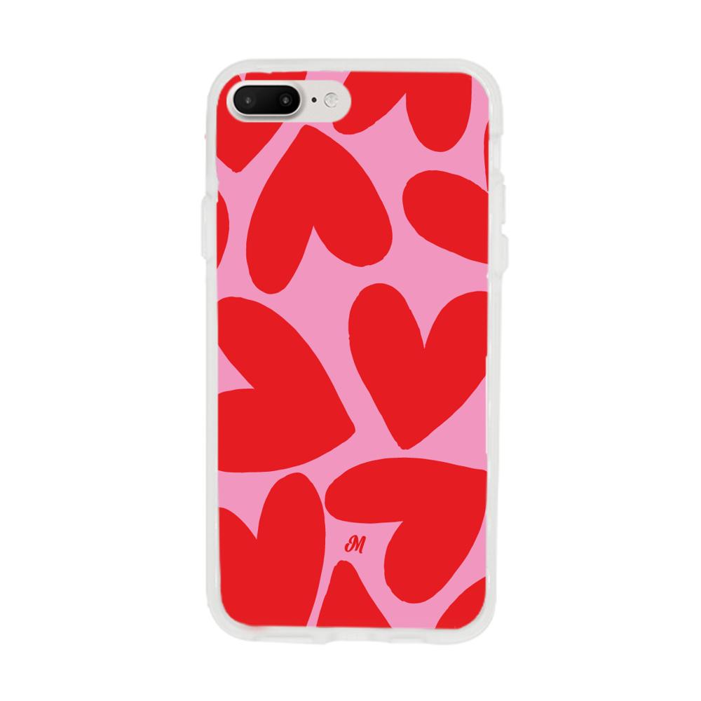 Case para iphone 8 plus Red Hearts - Mandala Cases