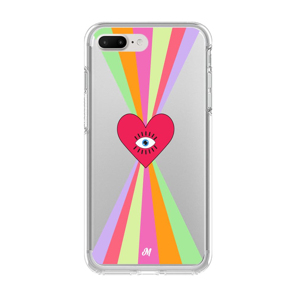 Case para iphone 8 plus Corazon arcoiris - Mandala Cases