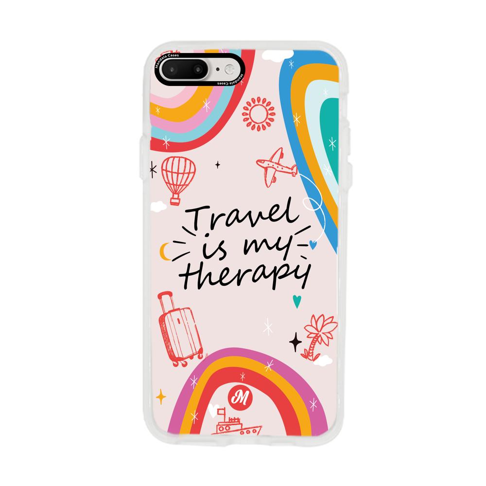 Cases para iphone 8 plus TRAVEL IS MY THERAPY - Mandala Cases