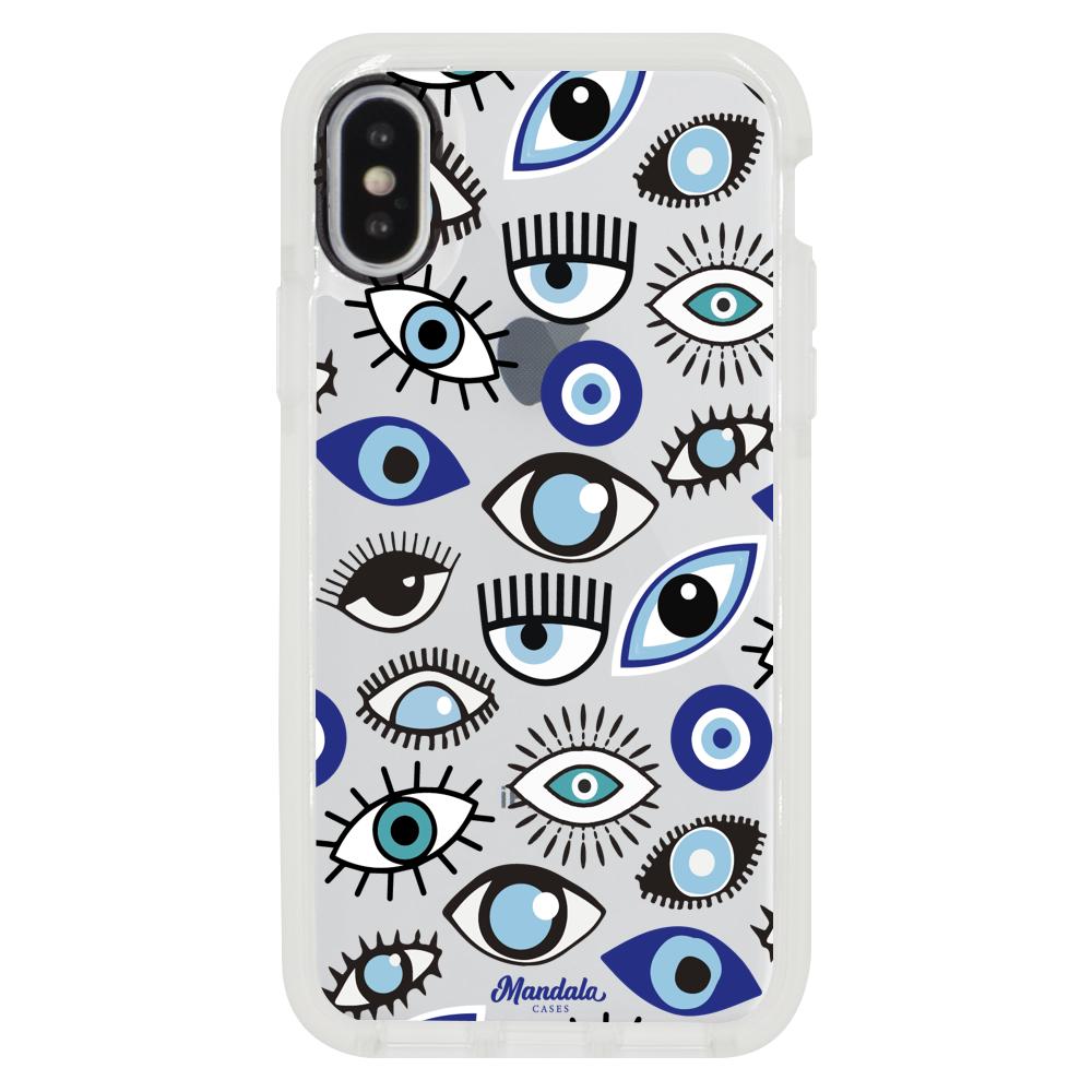 Case para iphone x Funda Funda Ojos Azules y Blancos - Mandala Cases