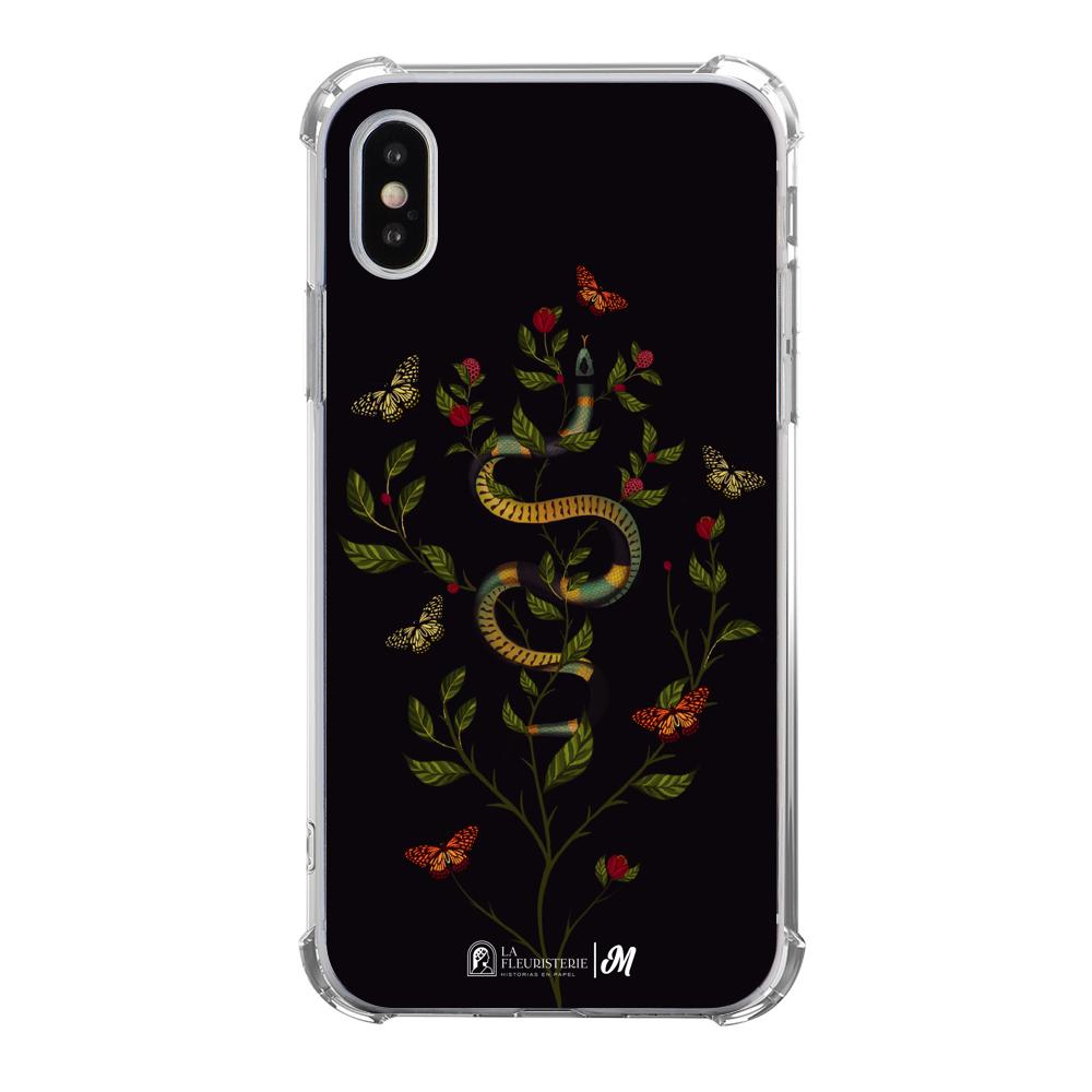 Case para iphone x Sanke Flowers Negra - Mandala Cases