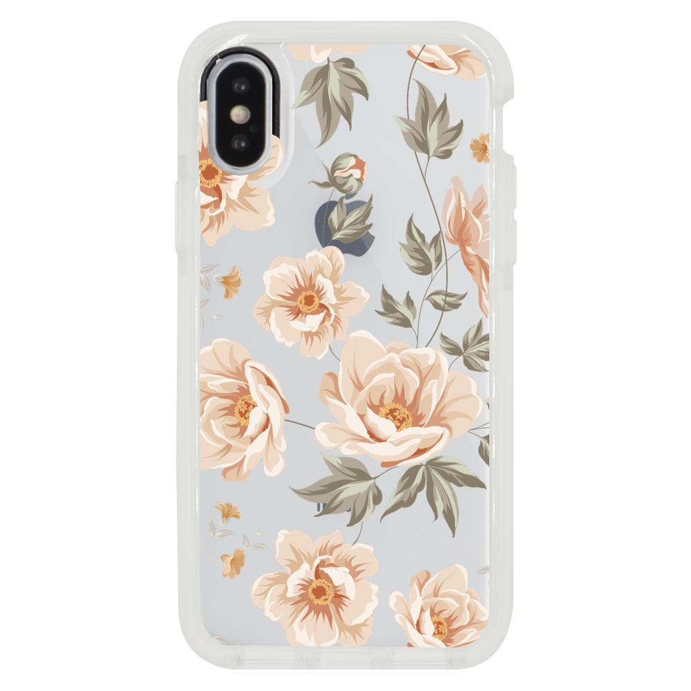 Case para iphone x de Flores Beige - Mandala Cases