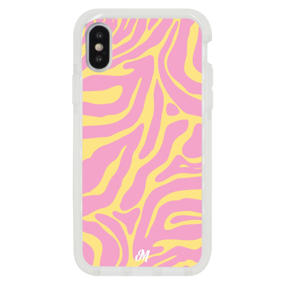 Case para iphone x Lineas rosa y amarillo - Mandala Cases