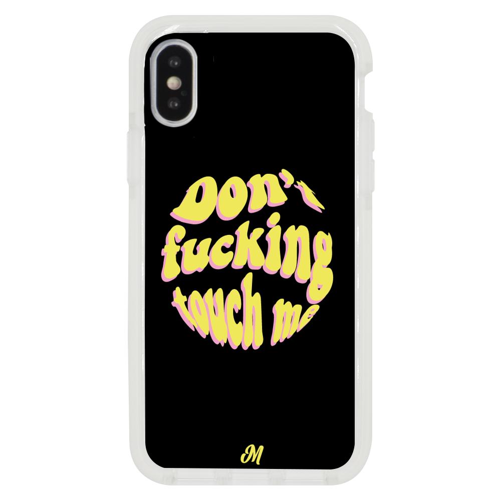 Case para iphone x Don't fucking touch me amarillo - Mandala Cases