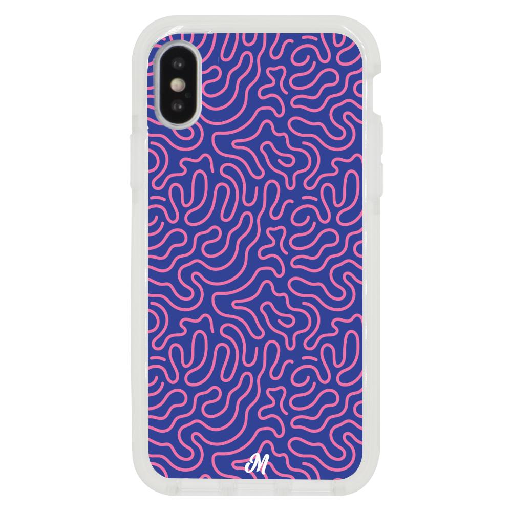 Case para iphone x Pink crazy lines - Mandala Cases