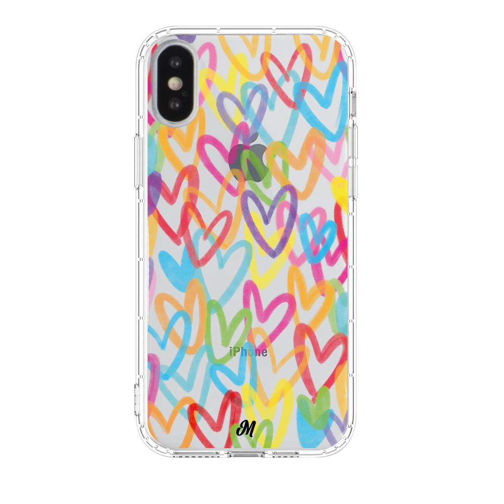 Case para iphone x Corazones arcoíris - Mandala Cases