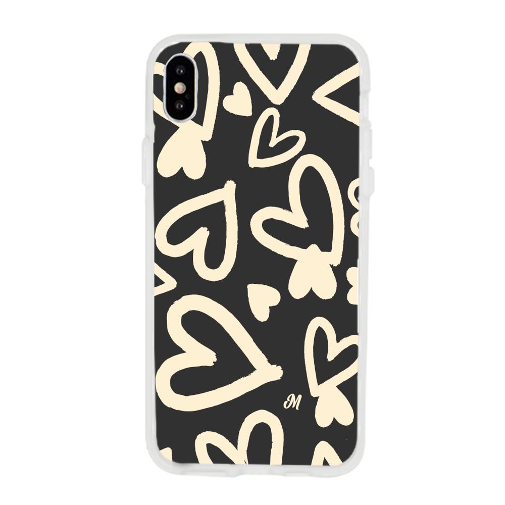 Case para iphone x Black Hearts - Mandala Cases