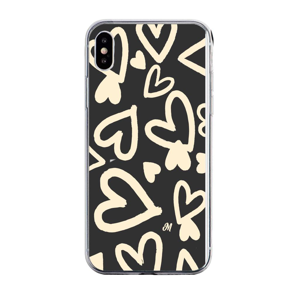 Case para iphone x Black Hearts - Mandala Cases