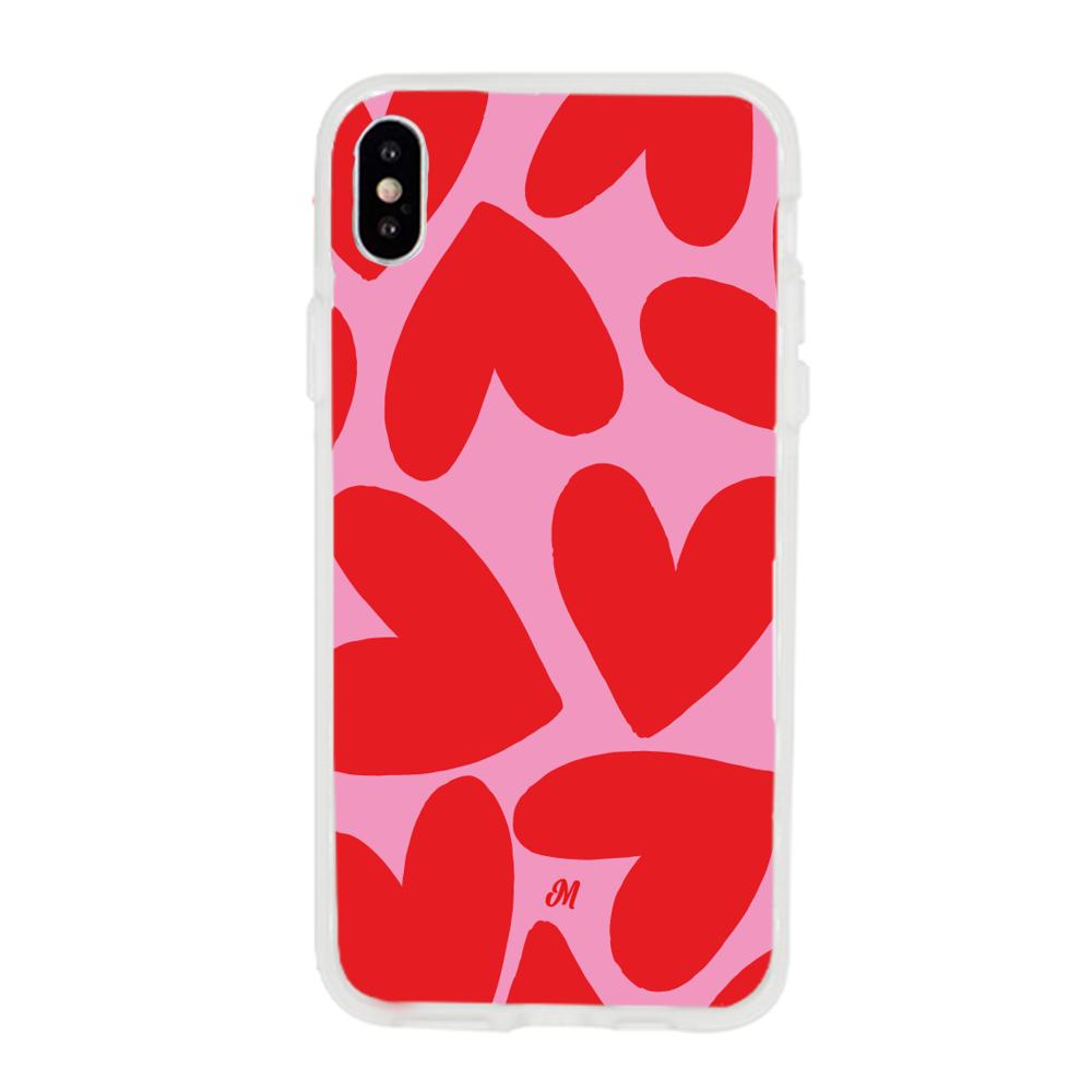 Case para iphone x Red Hearts - Mandala Cases