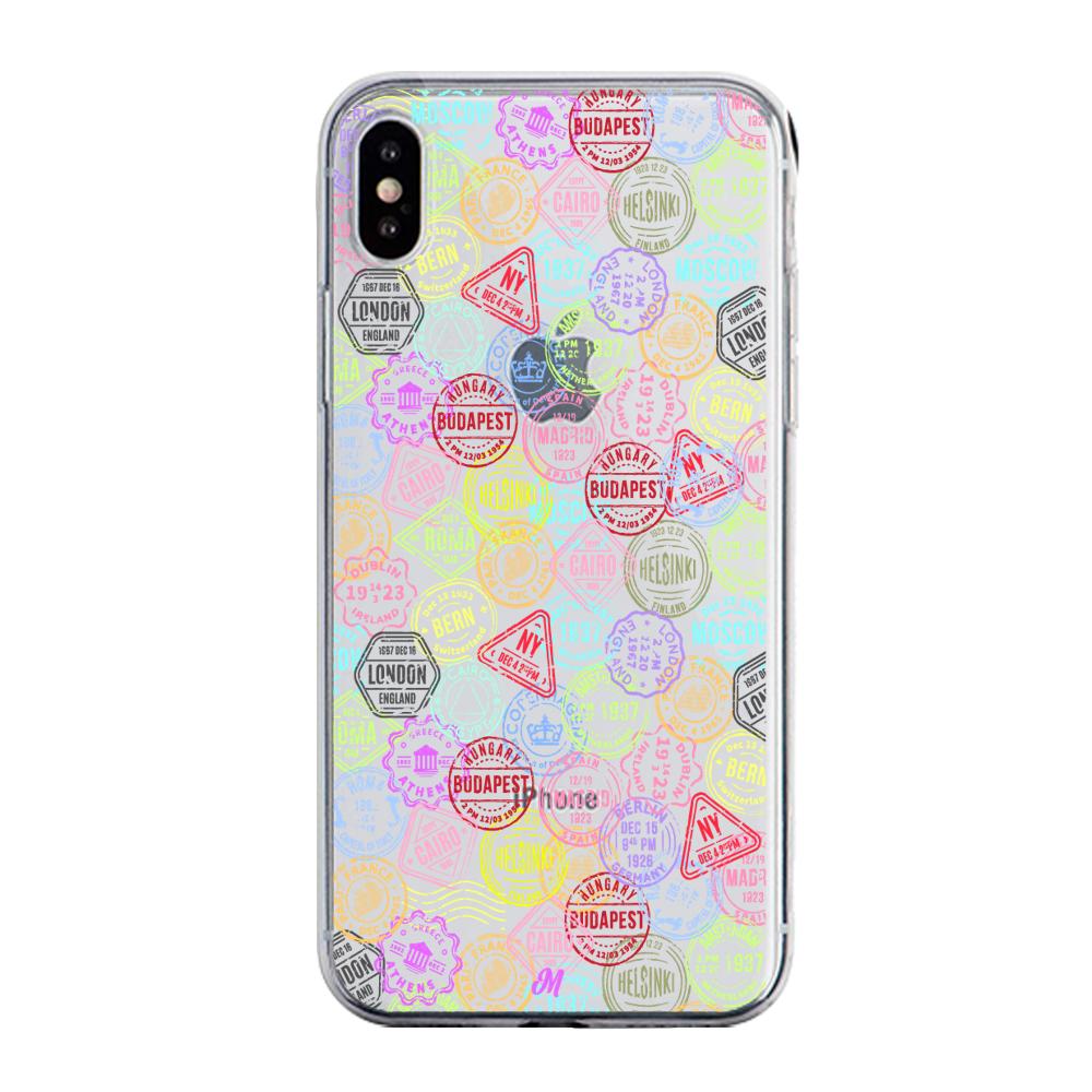 Case para iphone x Sellos viajeros - Mandala Cases