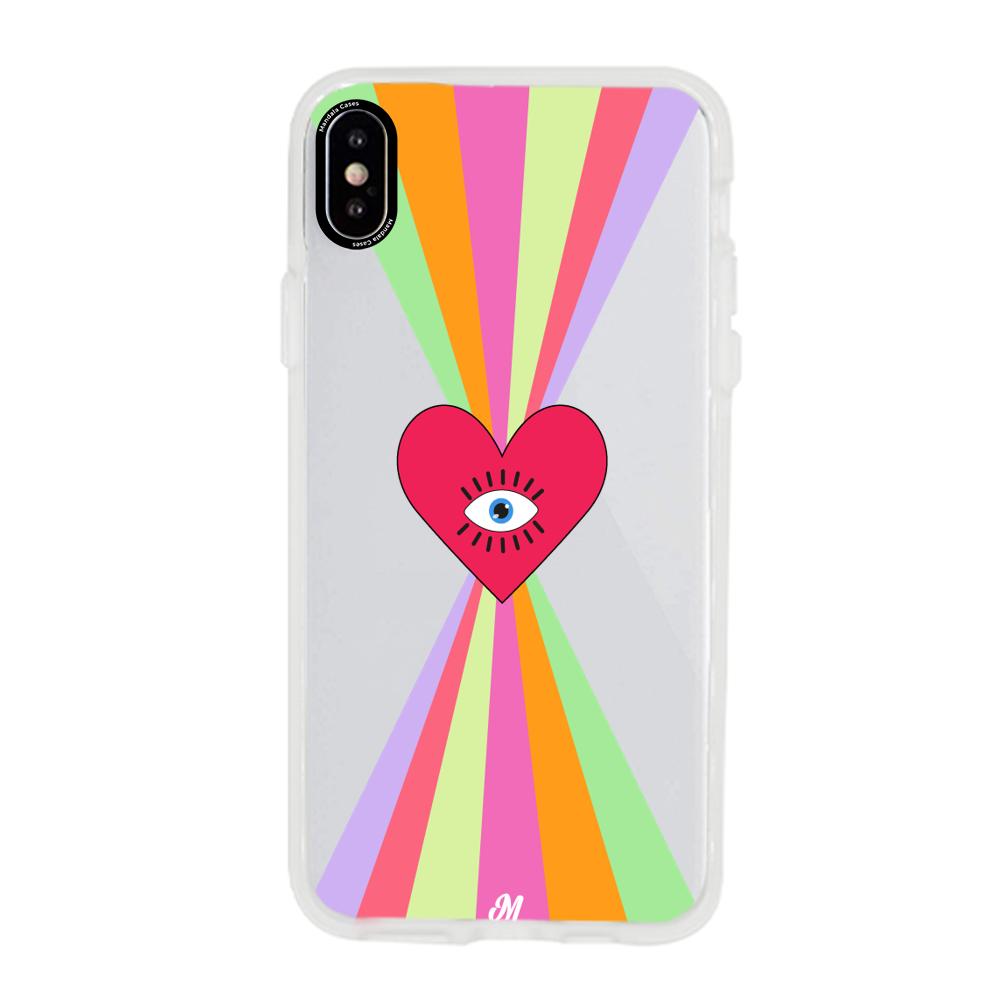 Case para iphone x Corazon arcoiris - Mandala Cases
