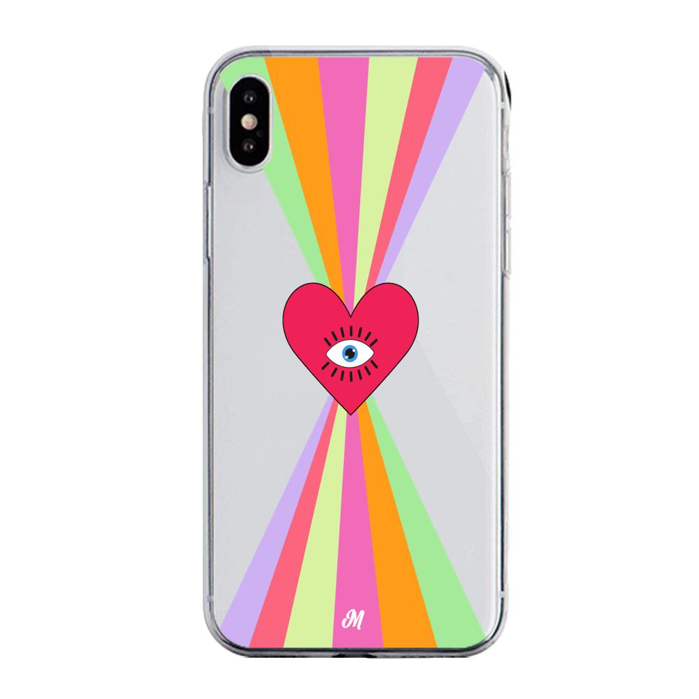 Case para iphone x Corazon arcoiris - Mandala Cases