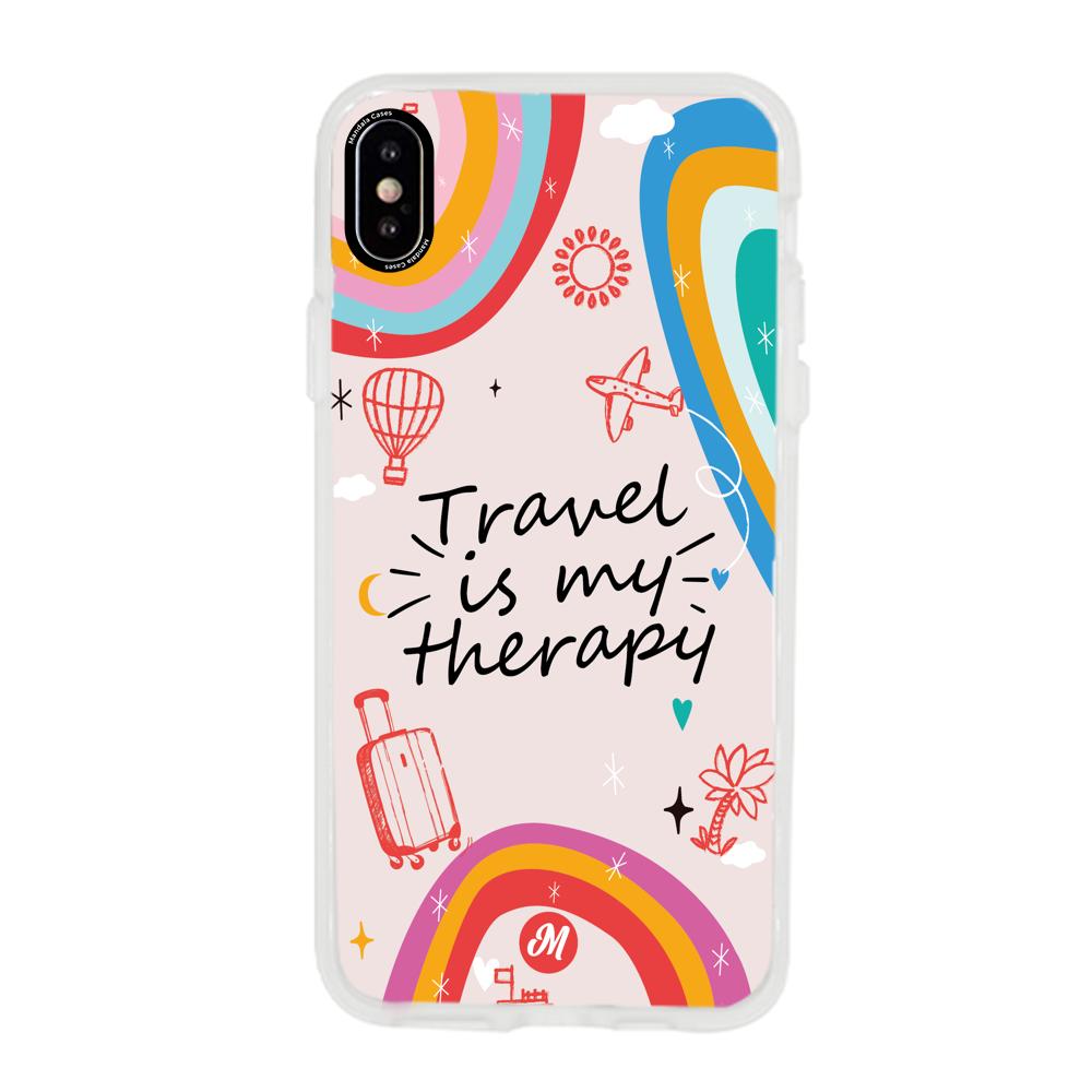 Cases para iphone x TRAVEL IS MY THERAPY - Mandala Cases