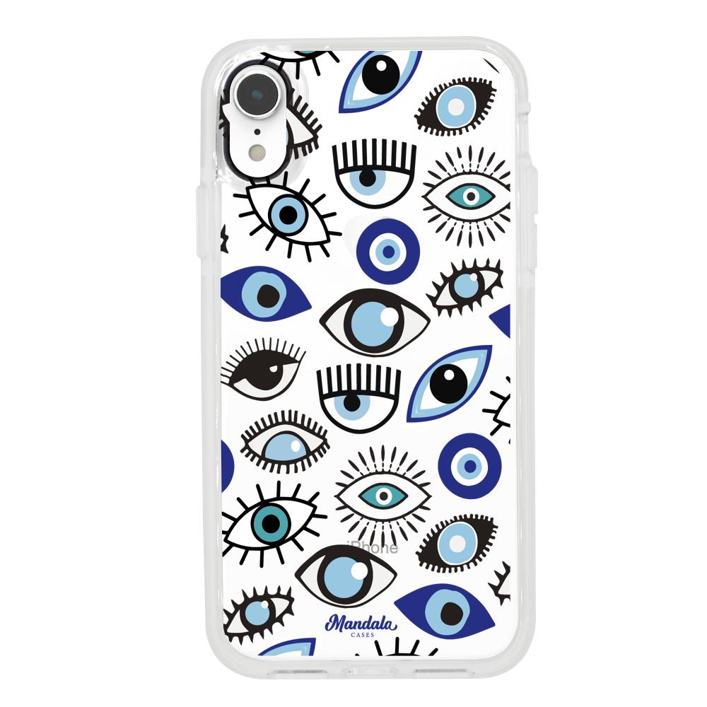 Case para iphone xr Funda Funda Ojos Azules y Blancos - Mandala Cases