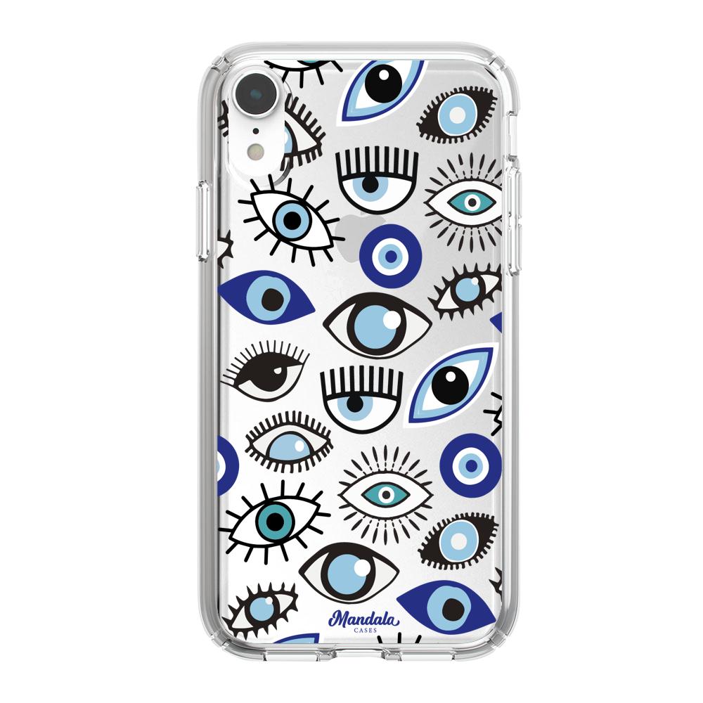 Case para iphone xr Funda Funda Ojos Azules y Blancos - Mandala Cases
