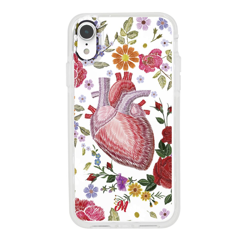Case para iphone xr Funda Corazón con Flores - Mandala Cases