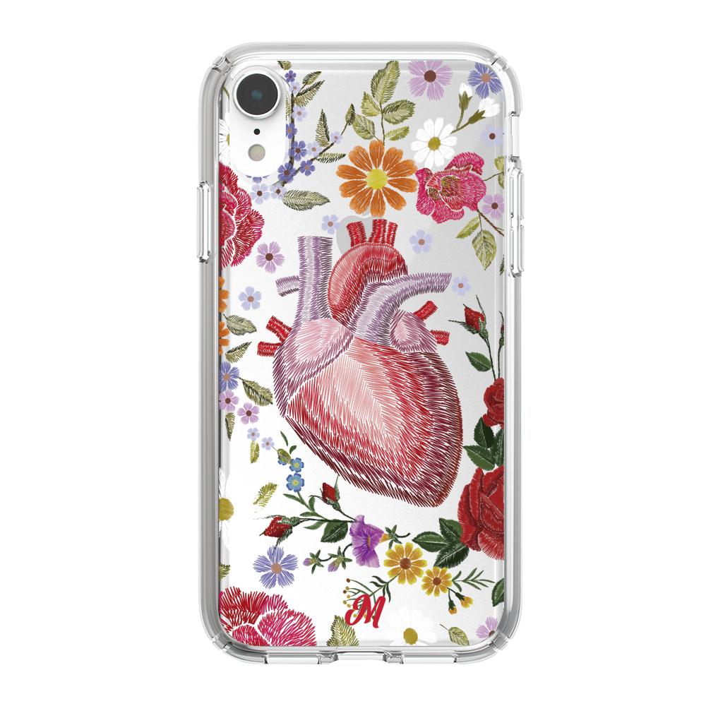 Case para iphone xr Funda Corazón con Flores - Mandala Cases
