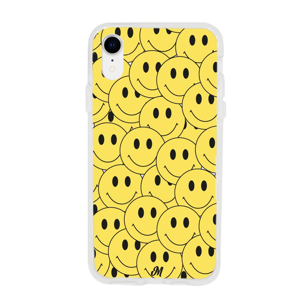 Case para iphone xr Yellow happy faces - Mandala Cases