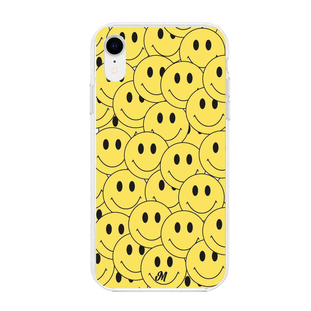 Case para iphone xr Yellow happy faces - Mandala Cases