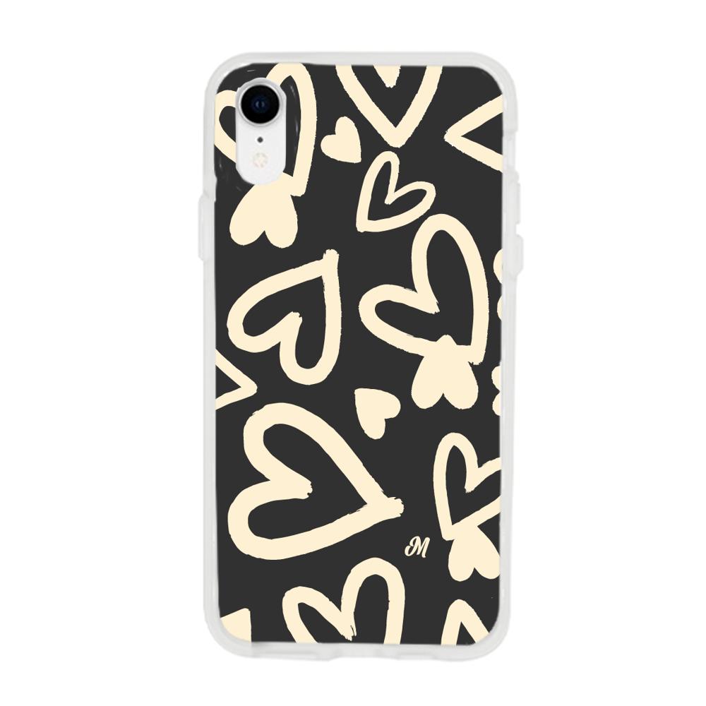 Case para iphone xr Black Hearts - Mandala Cases