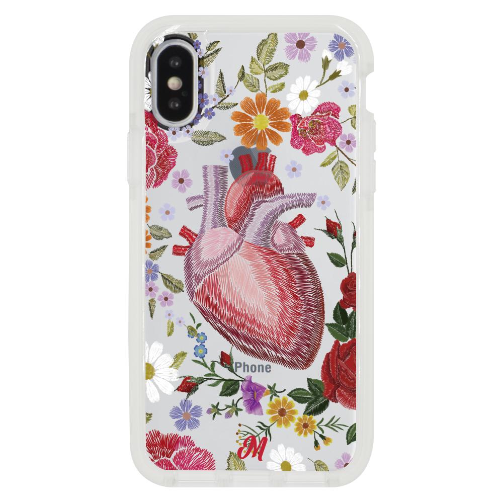 Case para iphone xs Funda Corazón con Flores - Mandala Cases