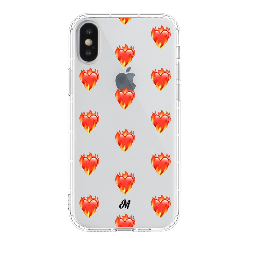 Case para iphone xs de Corazón en llamas - Mandala Cases