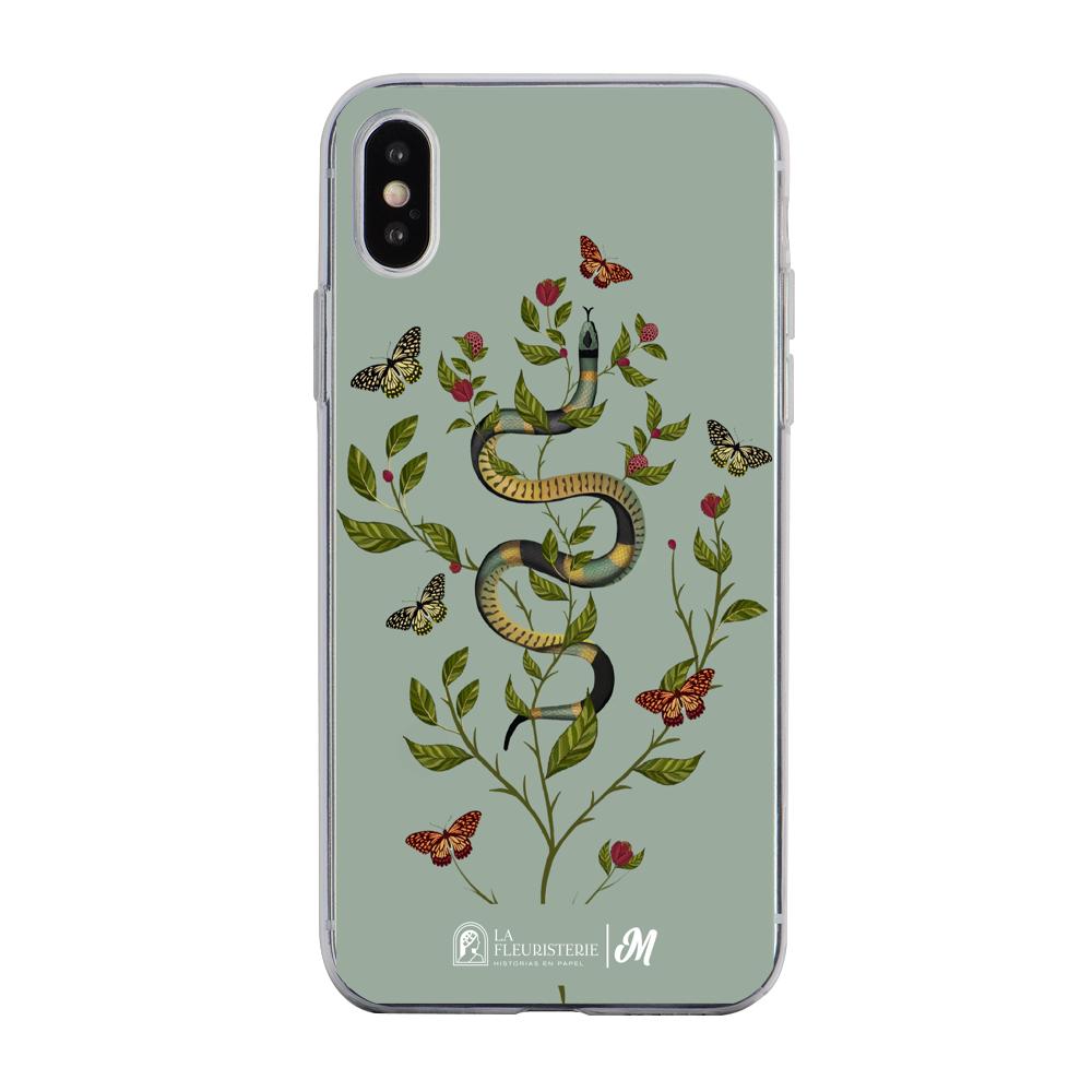 Case para iphone xs Snake Flowers Menta - Mandala Cases