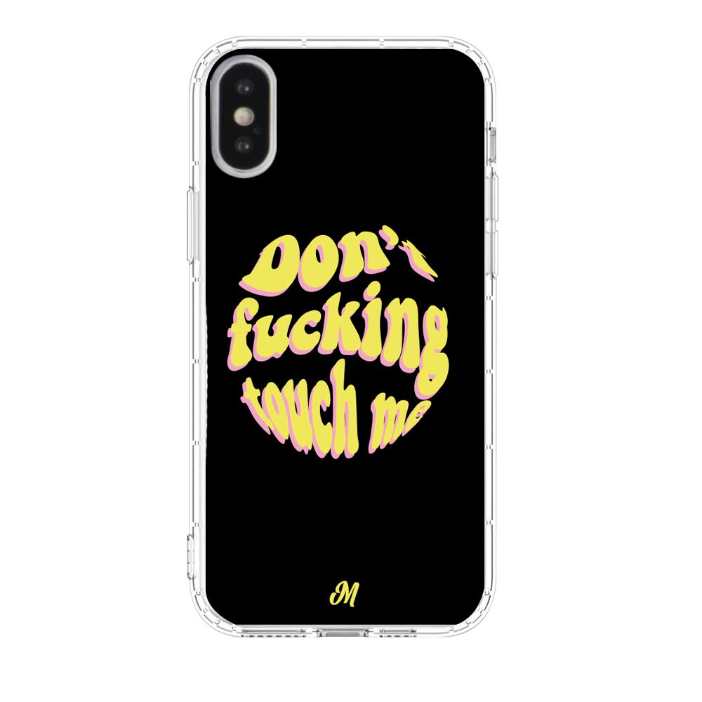 Case para iphone xs Don't fucking touch me amarillo - Mandala Cases
