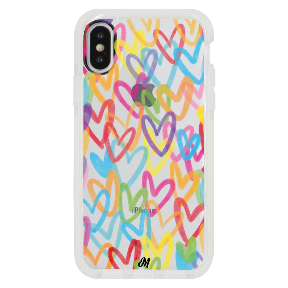 Case para iphone xs Corazones arcoíris - Mandala Cases