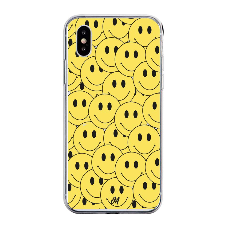 Case para iphone xs Yellow happy faces - Mandala Cases