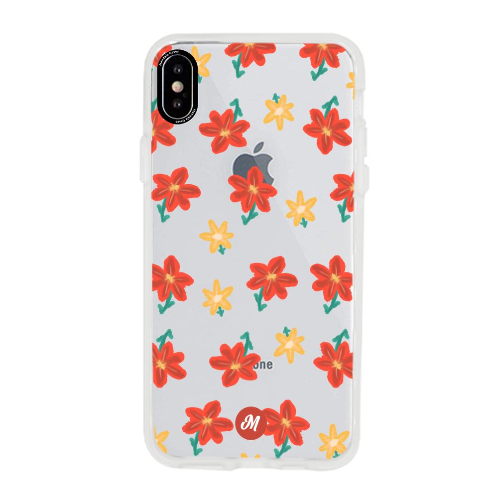 Cases para iphone xs RED FLOWERS - Mandala Cases