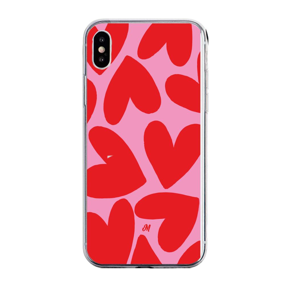 Case para iphone xs max Red Hearts - Mandala Cases