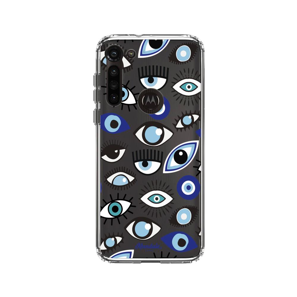 Case para Motorola G8 power Funda Funda Ojos Azules y Blancos - Mandala Cases