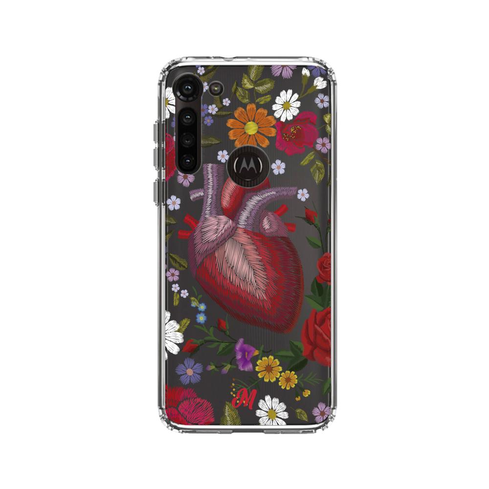 Case para Motorola G8 power Funda Corazón con Flores - Mandala Cases