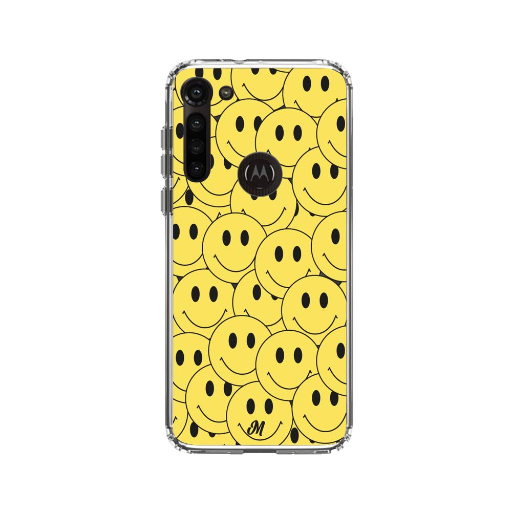 Case para Motorola G8 power Yellow happy faces - Mandala Cases