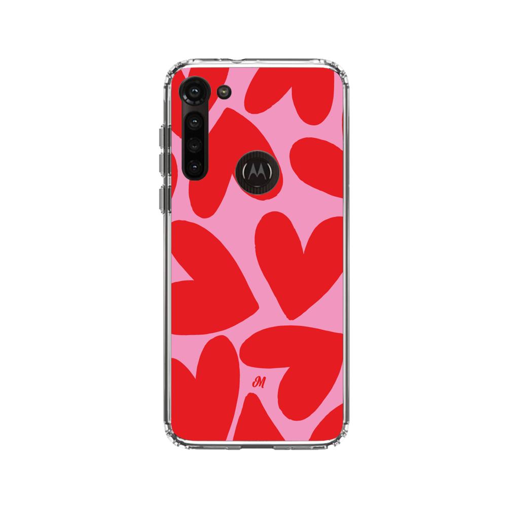 Case para Motorola G8 power Red Hearts - Mandala Cases