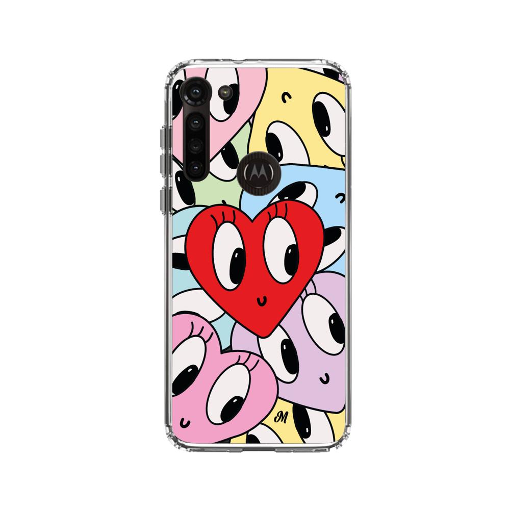 Case para Motorola G8 power Corazones felices - Mandala Cases