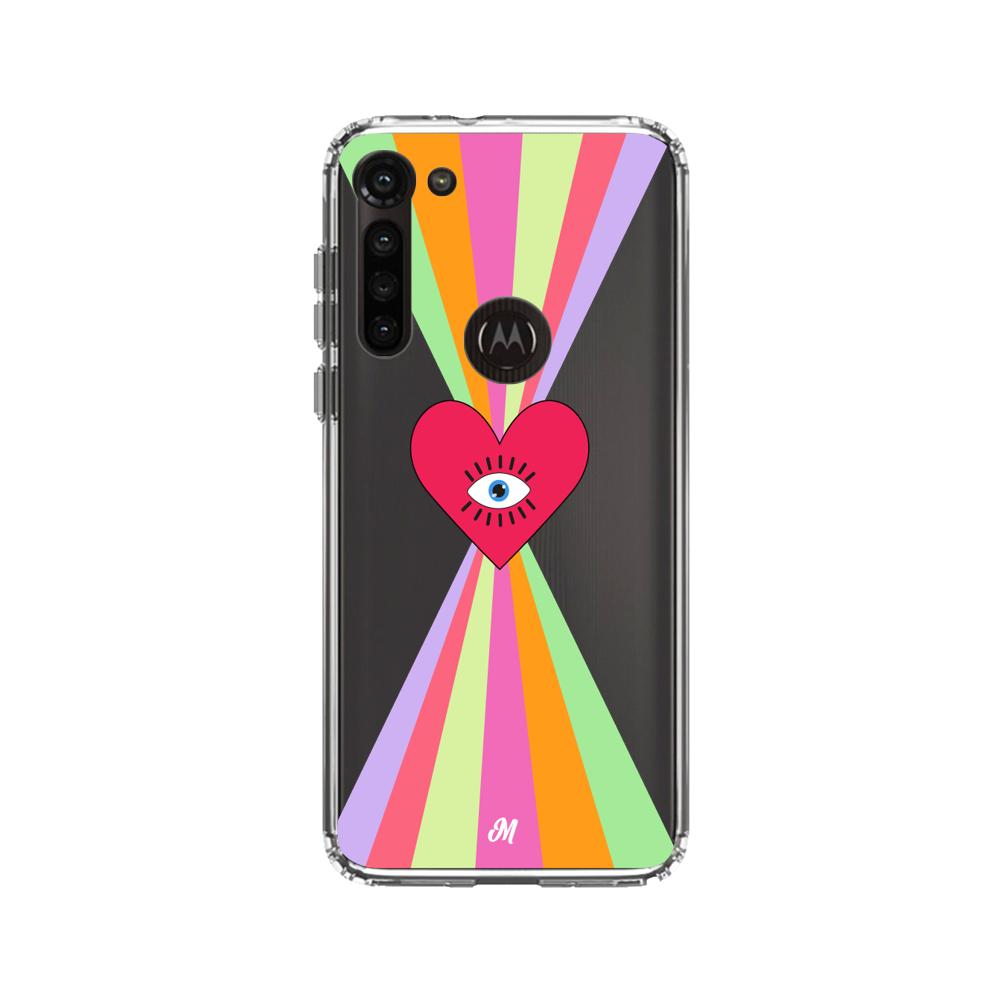 Case para Motorola G8 power Corazon arcoiris - Mandala Cases