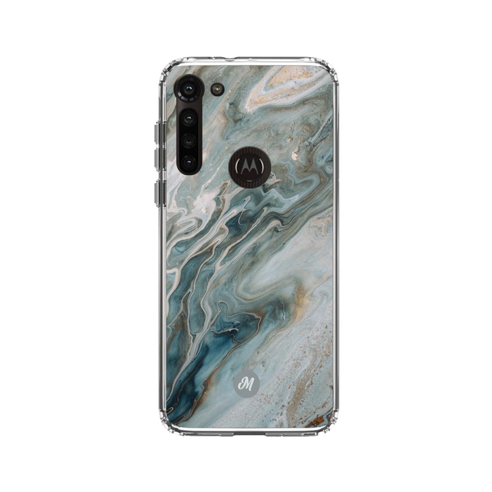 Cases para Motorola G8 power liquid marble gray - Mandala Cases